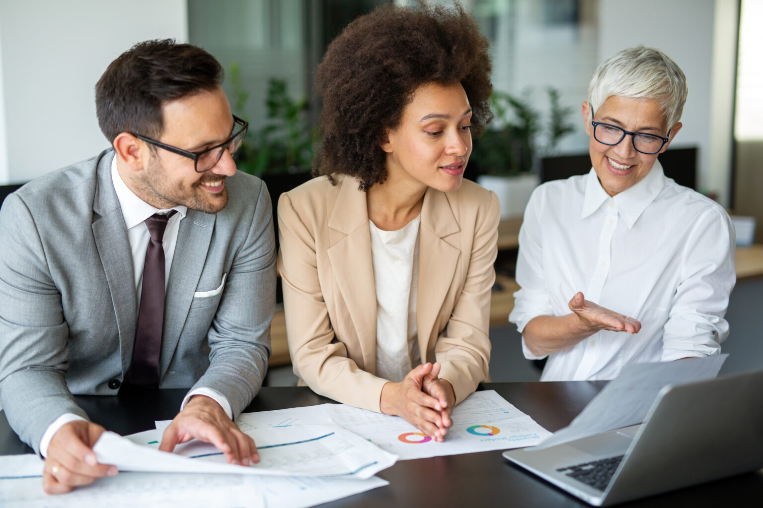 Advisors reviewing a financial plan